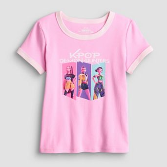 Girls Rock, Paper, Scissors Short Sleeve Ringer Tee
