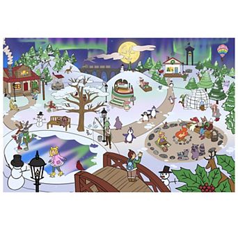 Toddlers and Kids Seek-and-Find Christmas Blanket, Interactive Winter Twin Bed Throw