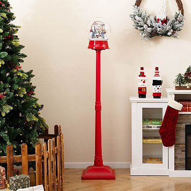 Costway 5 Ft Musical Christmas Street Lamp with 8 Tunes & 15 Colorful LED Lights for Porch