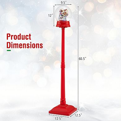 Costway 5 Ft Musical Christmas Street Lamp with 8 Tunes & 15 Colorful LED Lights for Porch