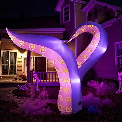Costway 6.5 Ft Inflatable Tentacles Blow up Octopus Legs Window Decoration with LED Lights