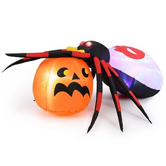 Costway 5 x 4.6 ft Inflatable Spider w/ Pumpkin LED Lighted Halloween Decoration
