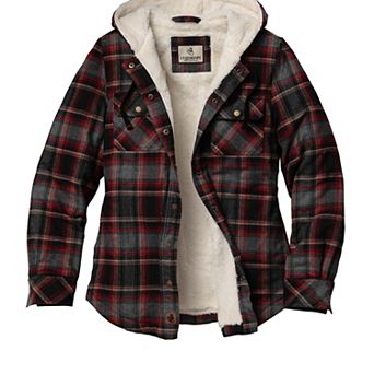Women's Legendary Whitetails Snap Front Open Country Sherpa Lined Hooded Shirt Jacket