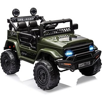 Kids Ride-On Truck, Electric Car with Openable Door & LED Lights, Gift for Boys & Girls