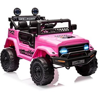 Kids Ride-On Truck, Electric Car with Openable Door & LED Lights, Gift for Boys & Girls