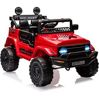 Kids Ride-On Truck, Electric Car with Openable Door & LED Lights, Gift for Boys & Girls