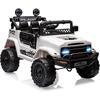 Kids Ride-On Truck, Electric Car with Openable Door & LED Lights, Gift for Boys & Girls