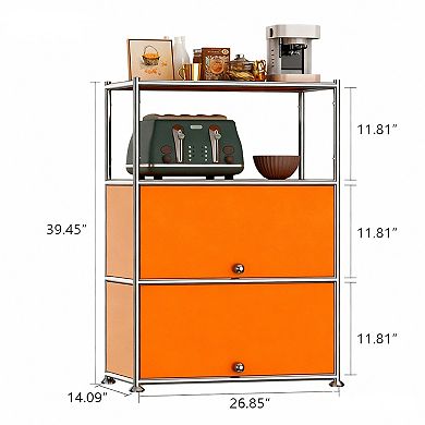 Modern Modular Metal Storage Cabinet with Shelves