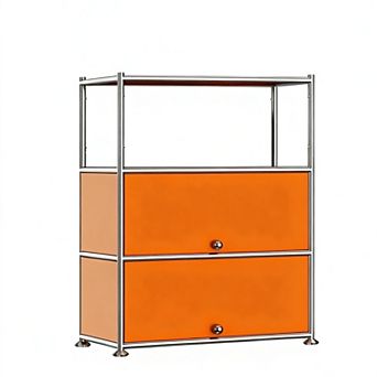 Modern Modular Metal Storage Cabinet with Shelves