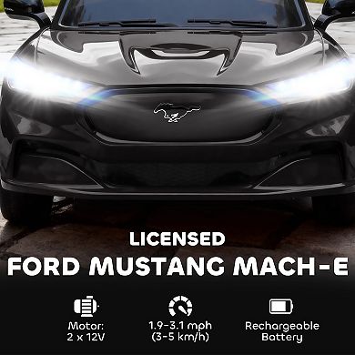 Qaba 12V Kids Ride On Car, Licensed Ford Mustang Mach-E Electric Car