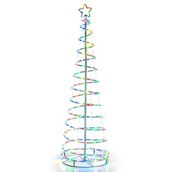 Costway 6 FT Spiral Christmas Tree with135 LED Lights 10 Lighting Modes & APP Control