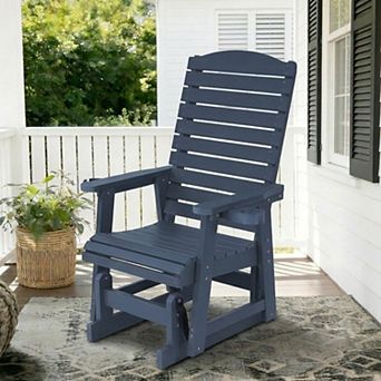 Poly Lumber Patio Glider for One Person, HIPS Material, All-Weather Resistant