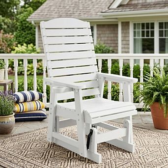 Poly Lumber Patio Glider for One Person, HIPS Material, All-Weather Resistant