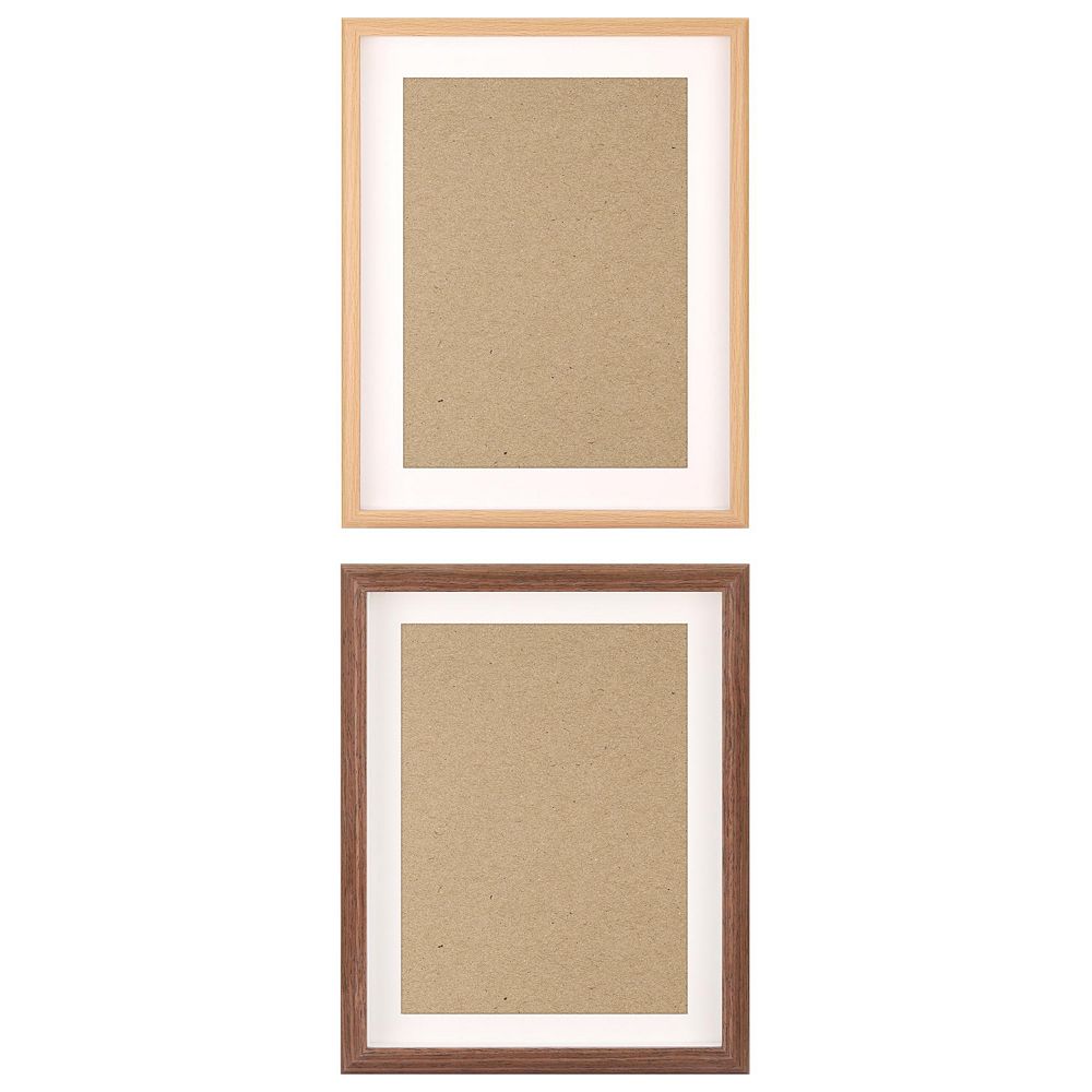 2Pcs Picture Frames for Wall Hanging or Tabletop Display, Art Modern Photo Frame for Home Decor - Walnut Color, 8.5"X11"