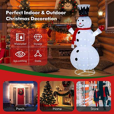 Costway 6 FT Lighted Artificial Christmas Snowman Pre-Lit Pop-up Xmas Snowman