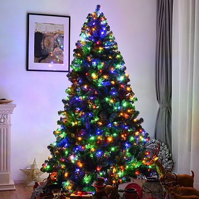 Costway 7.5Ft Pre-Lit Christmas Tree Hinged 550 Multicolor Lights
