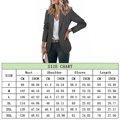 Women's Slim Fit Casual Comfort Long Sleeve Blazer Stylish Lapel Office Jacket