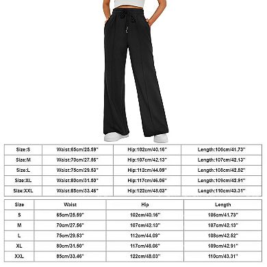 Womens Sweatpants Wide Leg Cargo Work Baggy Sweat Pants Elevated Seams Joggers with Pockets