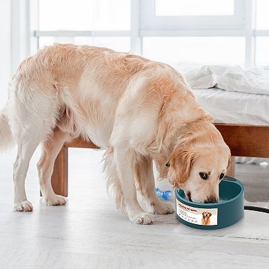 74.4oz Heated Pet Water Bowl, IP67 Waterproof Thermal Water Dish for Dogs, Cats & Rabbits, Automatic