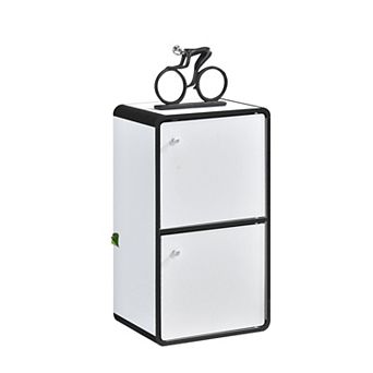 Kings Brand Furniture Dothan Wood 2-Cubed Closed Bookcase - Storage Shelf Organizer Bookshelf