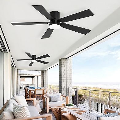 42-Inch Ceiling Fan with LED Light, Dual-Color Reversible Blades, Flush Mount, 2-Pack, Remote
