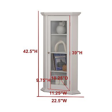 Kings Brand Furniture Cambridge Corner Curio Storage Cabinet