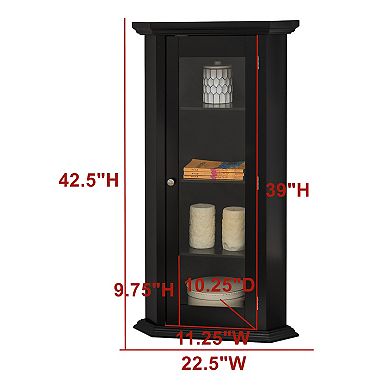 Kings Brand Furniture Cambridge Corner Curio Storage Cabinet