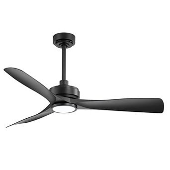 52-Inch Ceiling Fan with LED Light, 3 ABS Blades, DC Motor 120V 37W, IP34 Waterproof