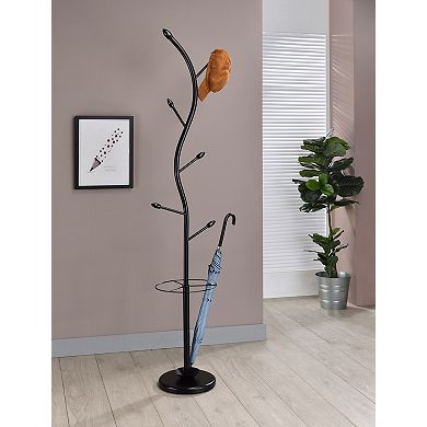 Kings Brand Furniture - Kubin Metal 6-Hook Coat & Hat Rack with Umbrella Stand