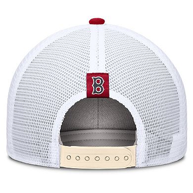 Men's Nike Natural Boston Red Sox Cooperstown Collection Dri-FIT Rise Trucker Adjustable Hat