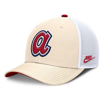 Men's Nike Natural Atlanta Braves Cooperstown Collection Dri-FIT Rise Trucker Adjustable Hat