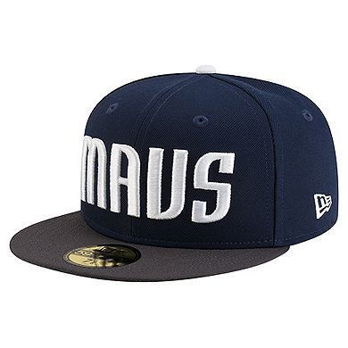 Men's New Era Navy Dallas Mavericks Statement Edition Jersey Hook 59Fifty Fitted Hat