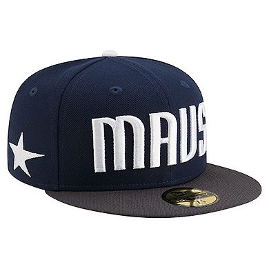 Men's New Era Navy Dallas Mavericks Statement Edition Jersey Hook 59Fifty Fitted Hat