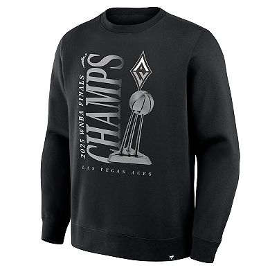 Unisex Fanatics Black Las Vegas Aces 2025 WNBA Finals Champions Trophy Sweatshirt
