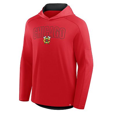 Men's Fanatics Red Chicago Blackhawks Penalty Shot Long Sleeve Hoodie T-Shirt