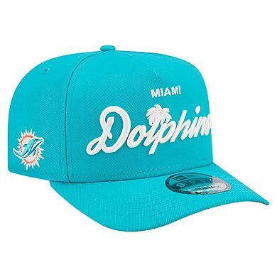 Men's New Era Aqua Miami Dolphins Local Play A-Frame 9FIFTY Snapback Hat