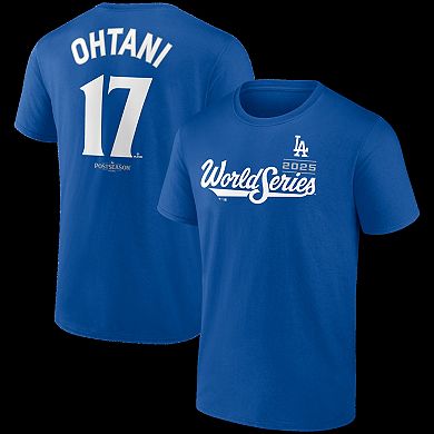 Men's Shohei Ohtani Royal Los Angeles Dodgers 2025 World Series Name & Number T-Shirt