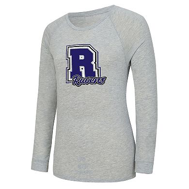 Women's Concepts Sport Heather Gray/Purple Baltimore Ravens Regulate Plaid Long-Sleeve T-Shirt & Shorts Sleep Set