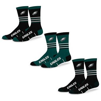 Unisex Starter Philadelphia Eagles Stripe Zones Socks 3 Pack