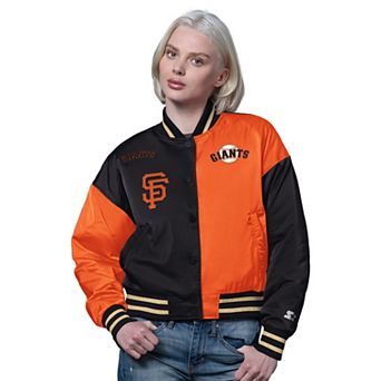 Women's Starter Orange/Black San Francisco Giants Offside Full-Snap Varsity Jacket
