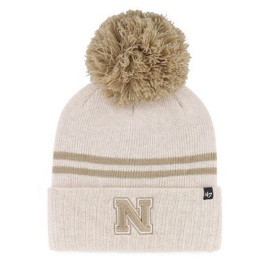 Women's '47 Natural Nebraska Huskers Core & Inline Latte Cuffed Knit Hat with Pom