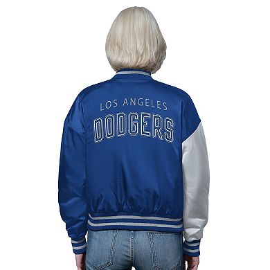 Women's Starter Royal/Grey Los Angeles Dodgers Offside Full-Snap Varsity Jacket