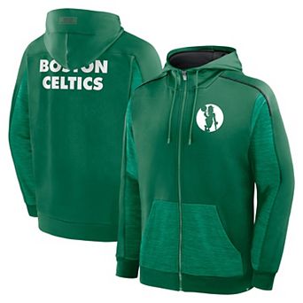 Men's Fanatics Kelly Green Boston Celtics Back Door Cut Play Defender Full-Zip Hoodie