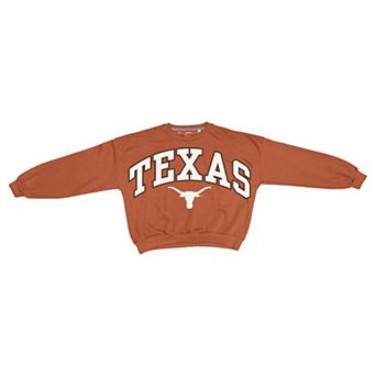 Women's Pressbox Texas Orange Texas Longhorns Oversized Janice Waist-Length Sweatshirt