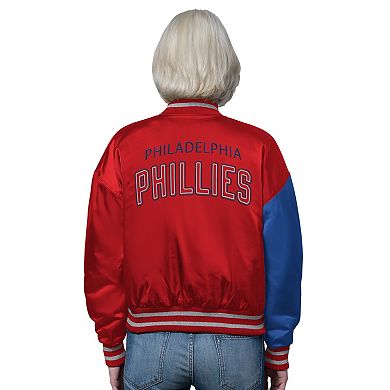 Women's Starter Red/Royal Philadelphia Phillies Offside Full-Snap Varsity Jacket