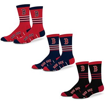 Unisex Starter Boston Red Sox Stripe Zones Socks 3 Pack