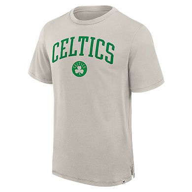 Men's Fanatics Cream Boston Celtics Crossover Collection Pull Up Jumper Shot Premium T-Shirt