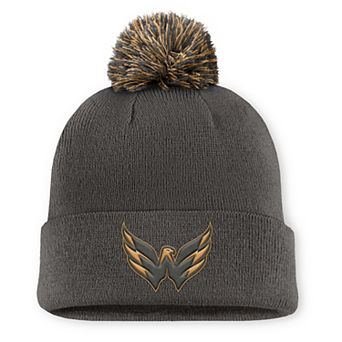 Men's Fanatics Charcoal Washington Capitals Authentic Pro Military Appreciation Cuffed Knit Hat with Pom