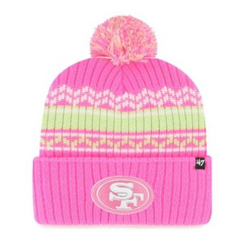 Girls Youth '47 Pink San Francisco 49ers Polar Vortex Cuffed Knit Hat with Pom