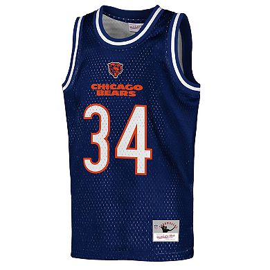 Youth Mitchell & Ness Walter Payton Navy Chicago Bears Retired Player NFL Basketball Fashion Jersey